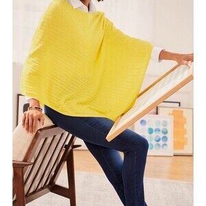 Talbots Yellow Knit‎ Poncho Sweater XS/S Asymmetrical Pullover New with Tag
